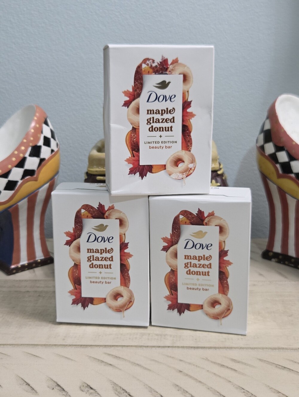 Dove Limited Edition Maple Glazed Donut Beauty Bar Soap Lot of 3, NEW